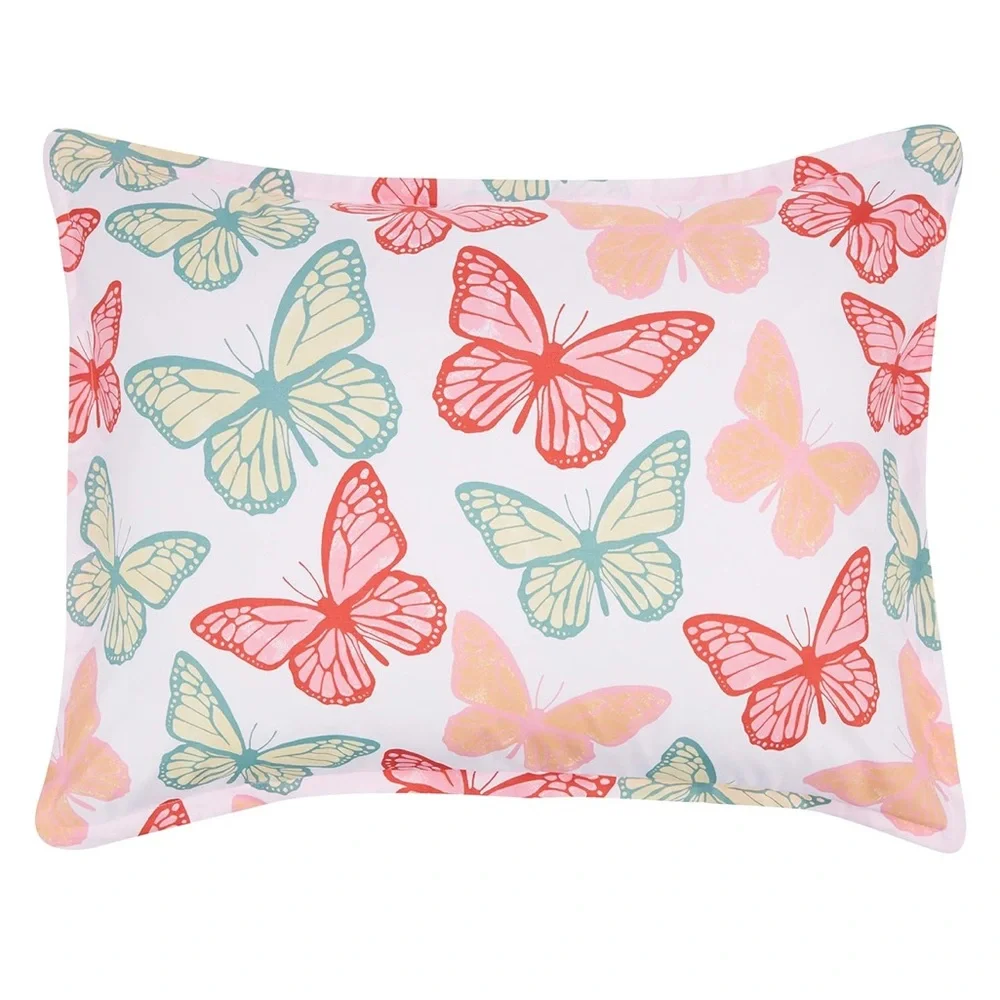 Butterfly Dreams Comforter Set - Pink and Orange